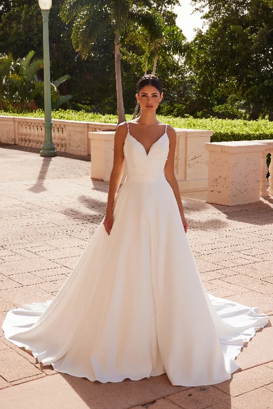 cocktail dresses with high-low skirts for trendy looks --Satin Sleeveless Bridal Gown by Nox Anabel JE1015