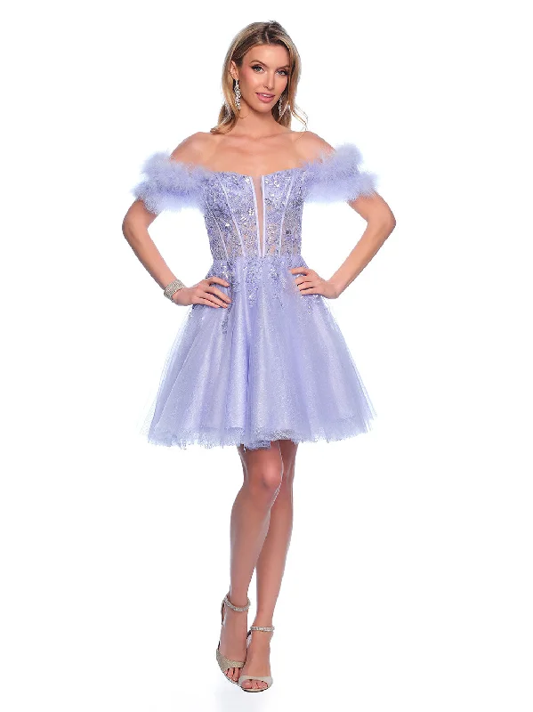 Graduation dresses with light tulle for a playful touch -Short Cocktail Dress by Dave and Johnny 11775