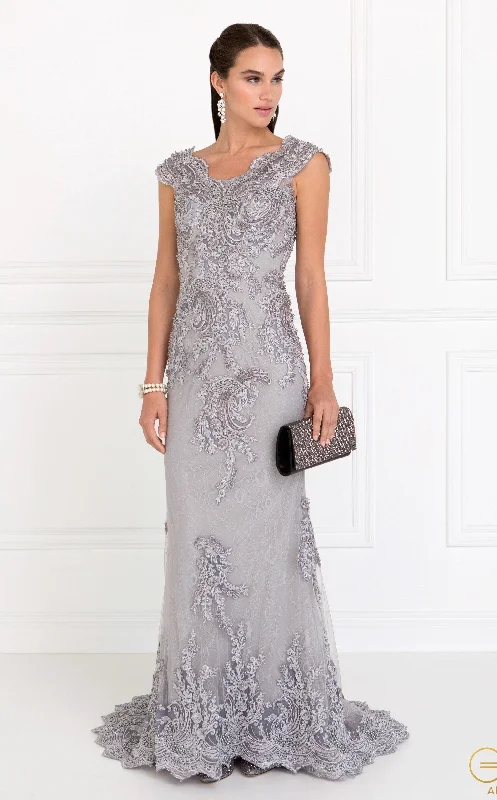 Short and sweet wedding guest dresses for casual occasions -Cap Sleeve Lace Mermaid Gown by Elizabeth K GL1540