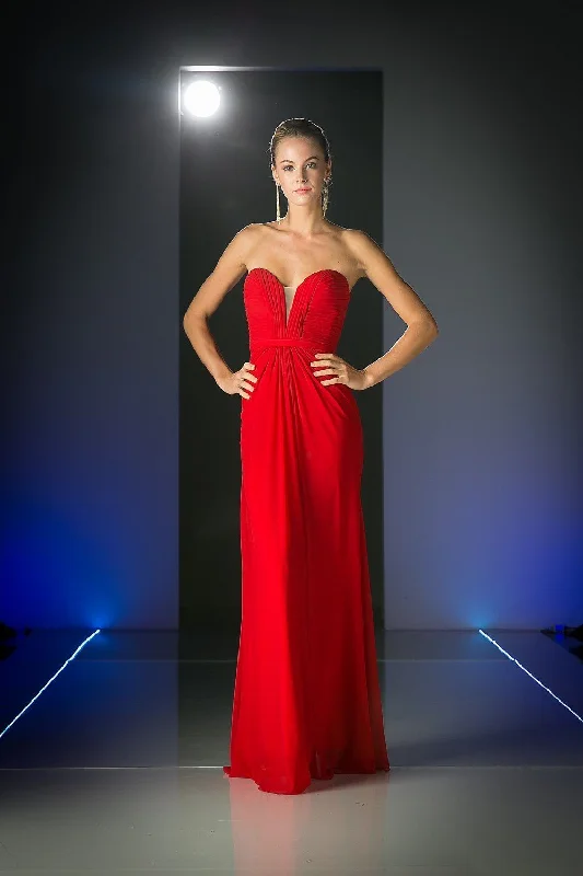 Wedding guest dresses for winter formal weddings -Long Strapless Sweetheart Dress by Cinderella Divine 601