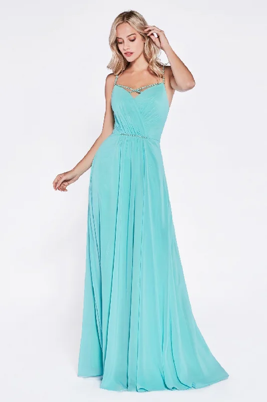 Wedding guest dresses with elegant draping for a sophisticated look -Long Sweetheart Chiffon Dress by Cinderella Divine CH522