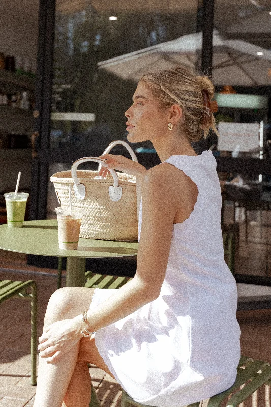 Chic graduation dresses with delicate lace details -Ariah Mini Dress - White