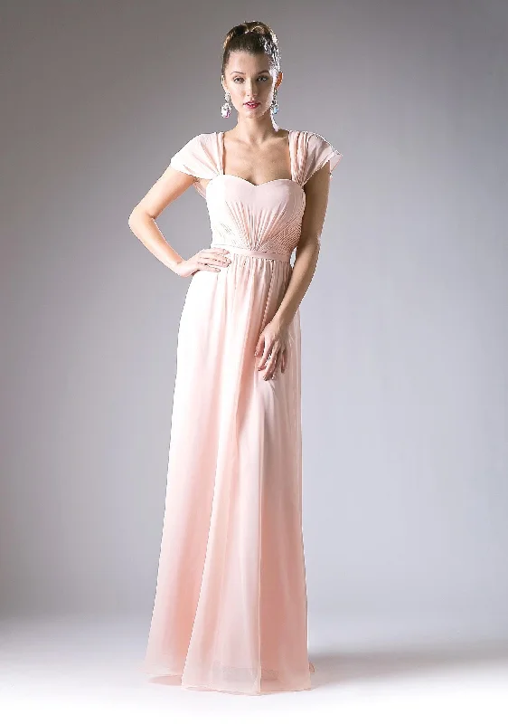 Best wedding guest dresses for a summer garden reception -Short Sleeve Chiffon Gown by Cinderella Divine CH532