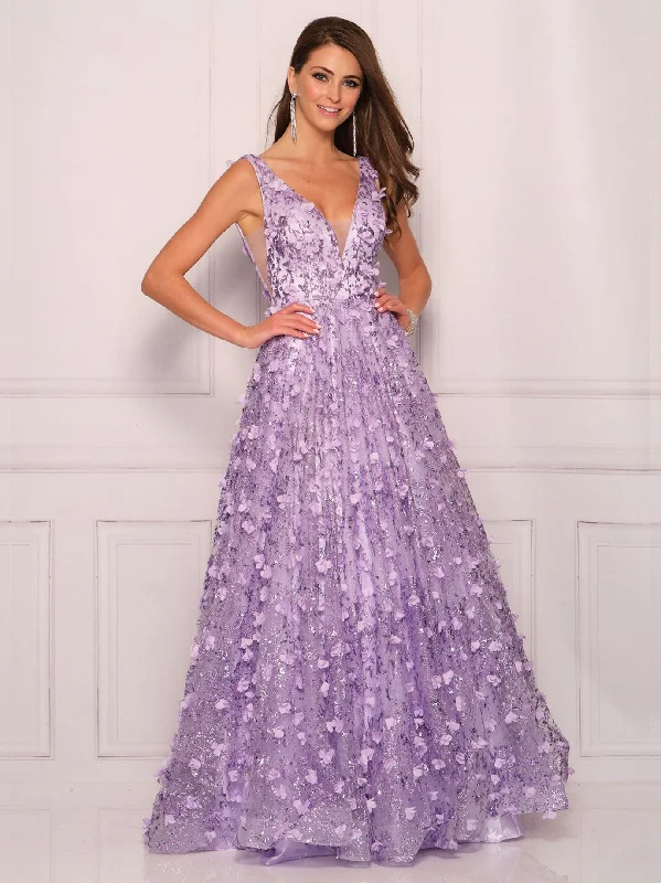 formal dresses with floral embroidery for spring occasions --Long Evening Dress by Dave and Johnny 11093
