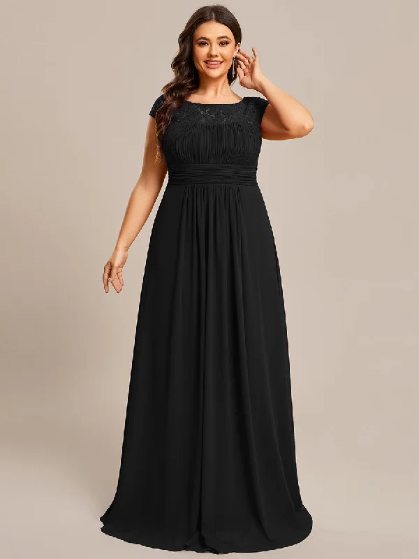 Wedding party dresses for wedding celebrations -Plus Maxi Long Hollow Lace Wholesale Evening Dresses