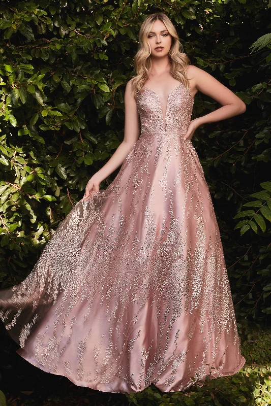 Best wedding guest dresses for formal and semi-formal events -Sleeveless Glitter Gown by Cinderella Divine J819