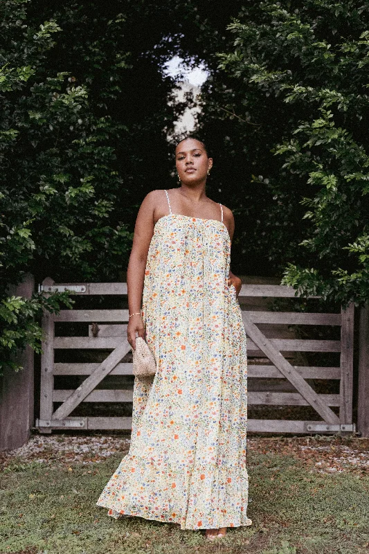 Wedding guest dresses with pleated details for added texture -Colette Maxi Dress - Garden Floral