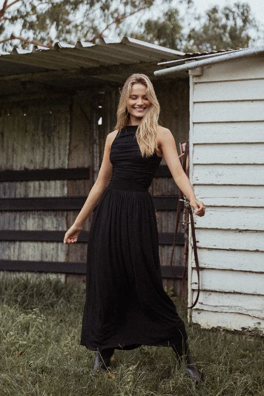 Elegant wedding guest dresses for traditional ceremonies -Shirley Maxi Dress - Black