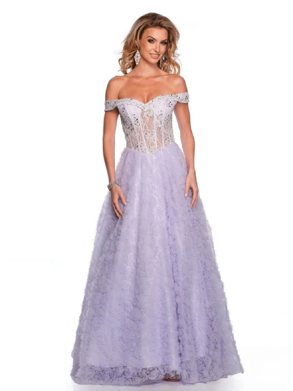 cocktail dresses with off-shoulder ruffles for feminine vibe --Long Evening Dress by Dave and Johnny 11610