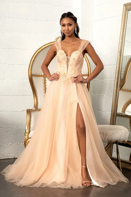 Best wedding guest dresses for small intimate gatherings -3D Floral Corset Gown by Elizabeth K GL3007