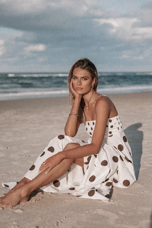 Cute short dresses for garden-themed weddings -Deenie Maxi Dress - Chocolate Brown Spot