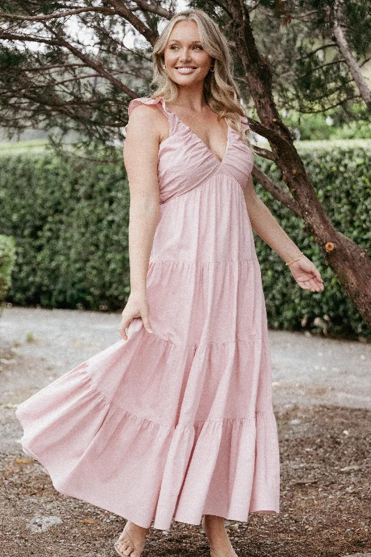 Spring dresses with off-the-shoulder designs for a romantic vibe -Susie Maxi Dress - Pink