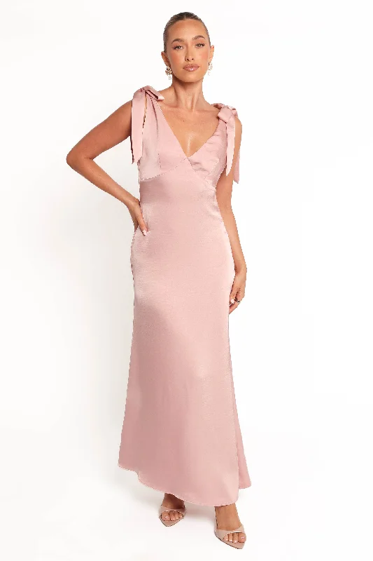 Graduation dresses for spring ceremonies with light fabrics -Claudine Midi Dress - Pink