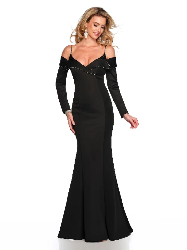 cocktail dresses with mesh panels for modern style --Long Evening Dress by Dave and Johnny 11434