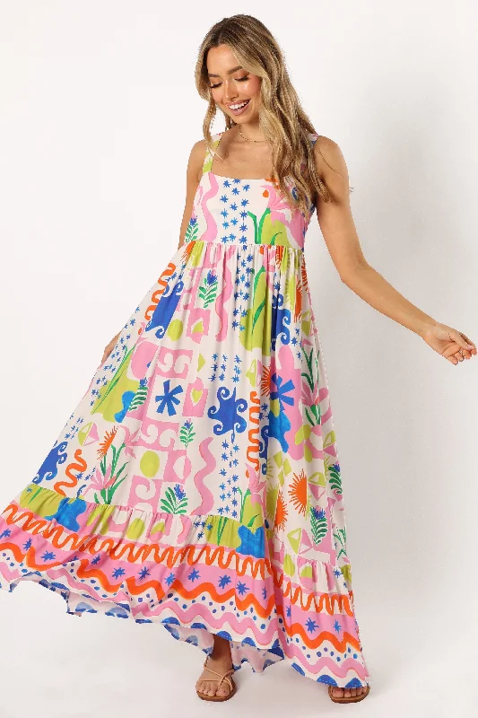 Spring dresses for a casual date with a flirty vibe -Greer Maxi Dress - Mercedes Print Spring dresses for a casual date with a flirty vibe -Greer Maxi Dress - Mercedes Print