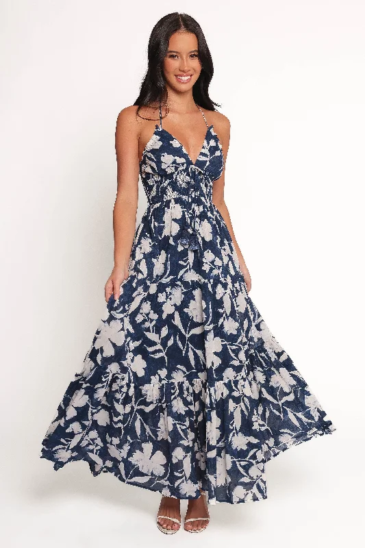 Spring dresses for a wedding guest with elegant options -Coralie Maxi Dress - Navy Peony Spring dresses for a wedding guest with elegant options -Coralie Maxi Dress - Navy Peony