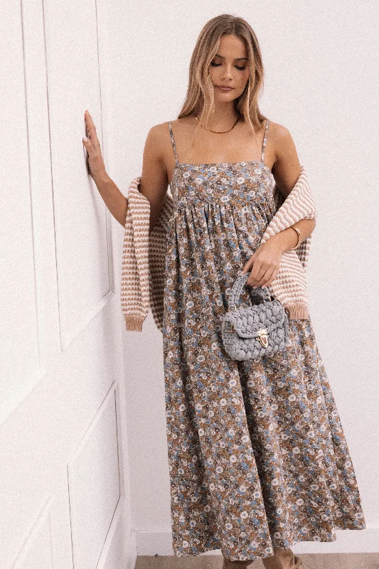 Spring dresses for a wedding guest with elegant options -Andy Maxi Dress - Olive Ditsy Floral