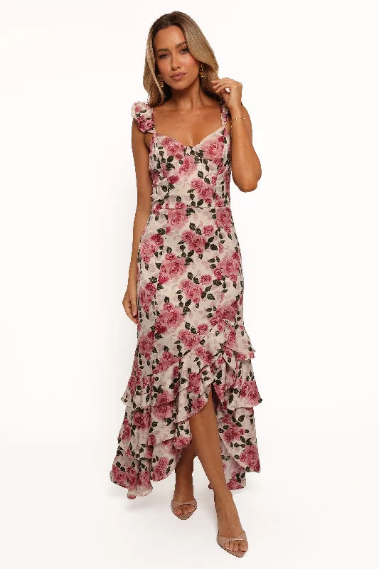 How to style wedding guest dresses with scarves and wraps -Zanie Maxi Dress - Rose Pink
