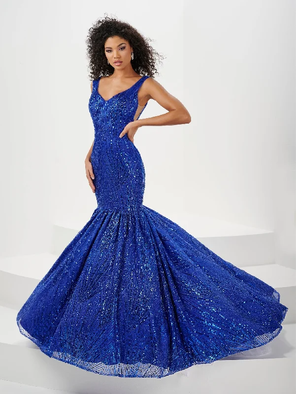 cocktail dresses with satin bows for elegant touch --Sequin Print Sleeveless Mermaid Dress by Panoply 14180