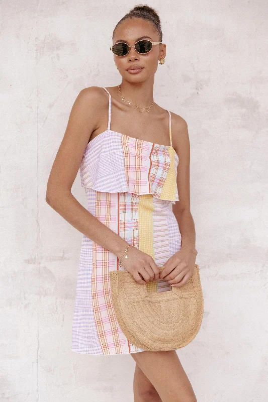 Affordable dresses for birthday parties and celebrations -Junia Mini Dress - Pink Plaid