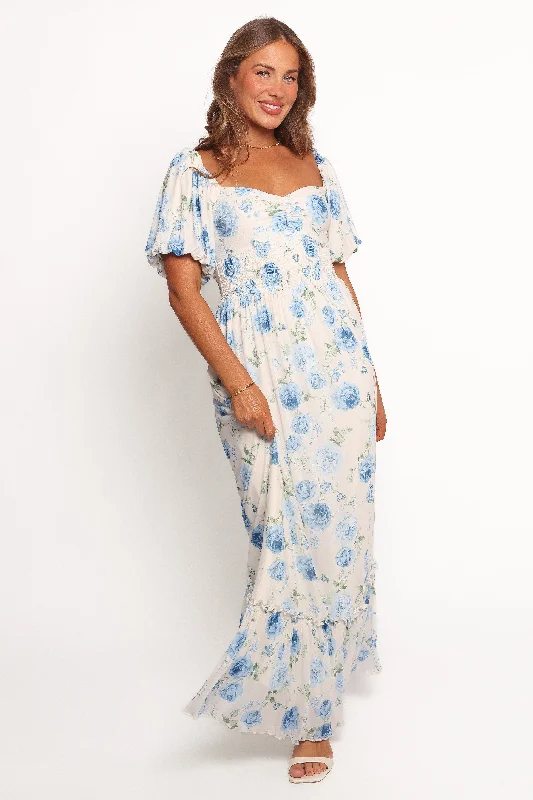 Formal party dresses with embroidery -Devon Maxi Short Sleeve Dress - Summer Song