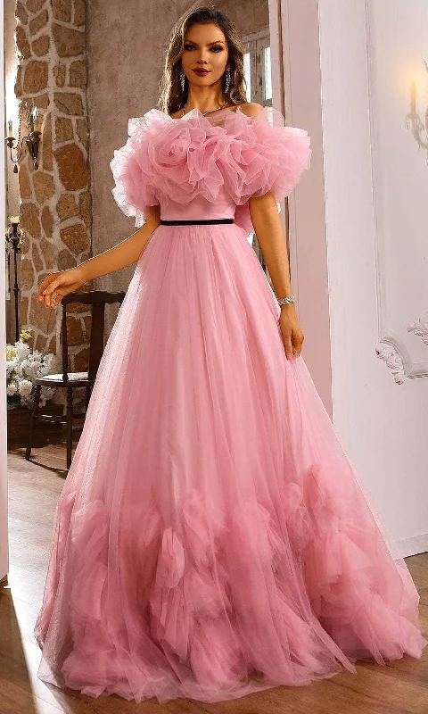 Terani Couture 251P4090 - Off Shoulder Dramatic Ruffle Ballgown