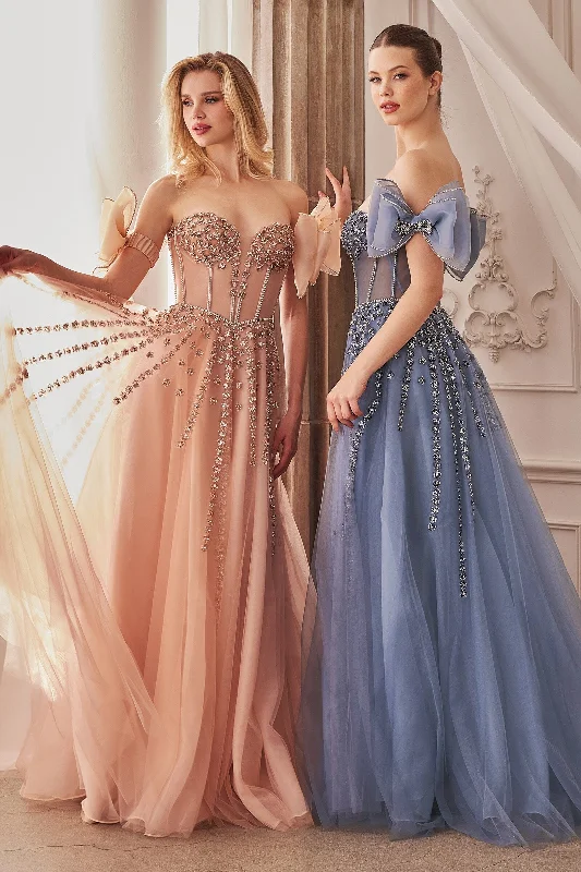formal dresses with floral embroidery for spring occasions --Andrea and Leo A1338 Dress
