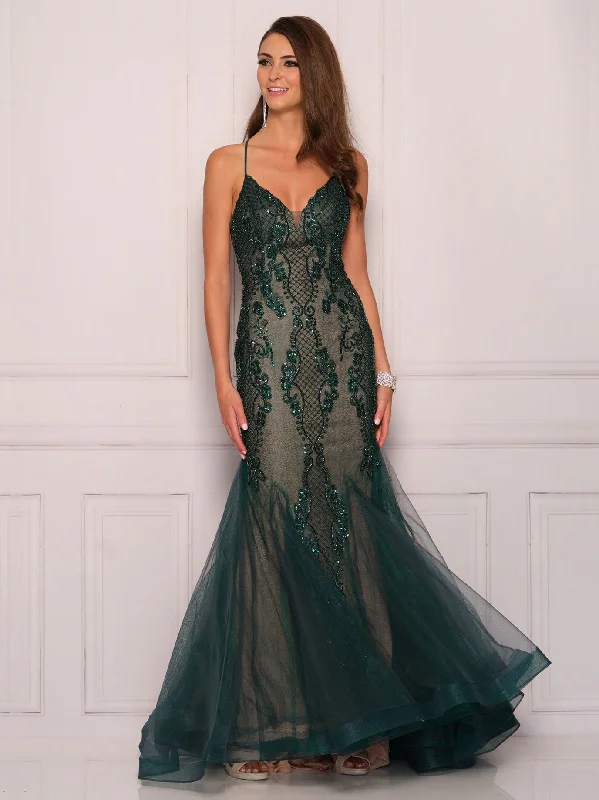 cocktail dresses with tiered skirts for playful movement --Long Evening Dress by Dave and Johnny 11092