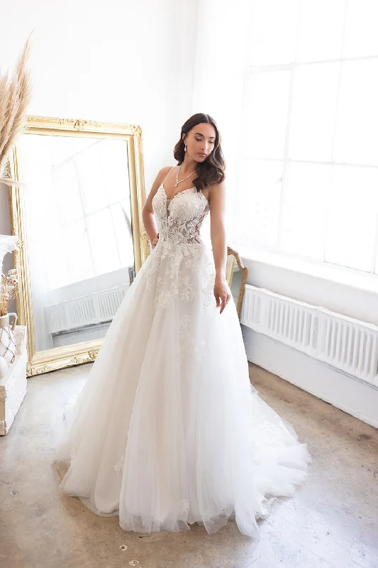 Wedding guest dresses with a layered design for added texture -Sleeveless Tulle Bridal Gown by Abby Lane 97190