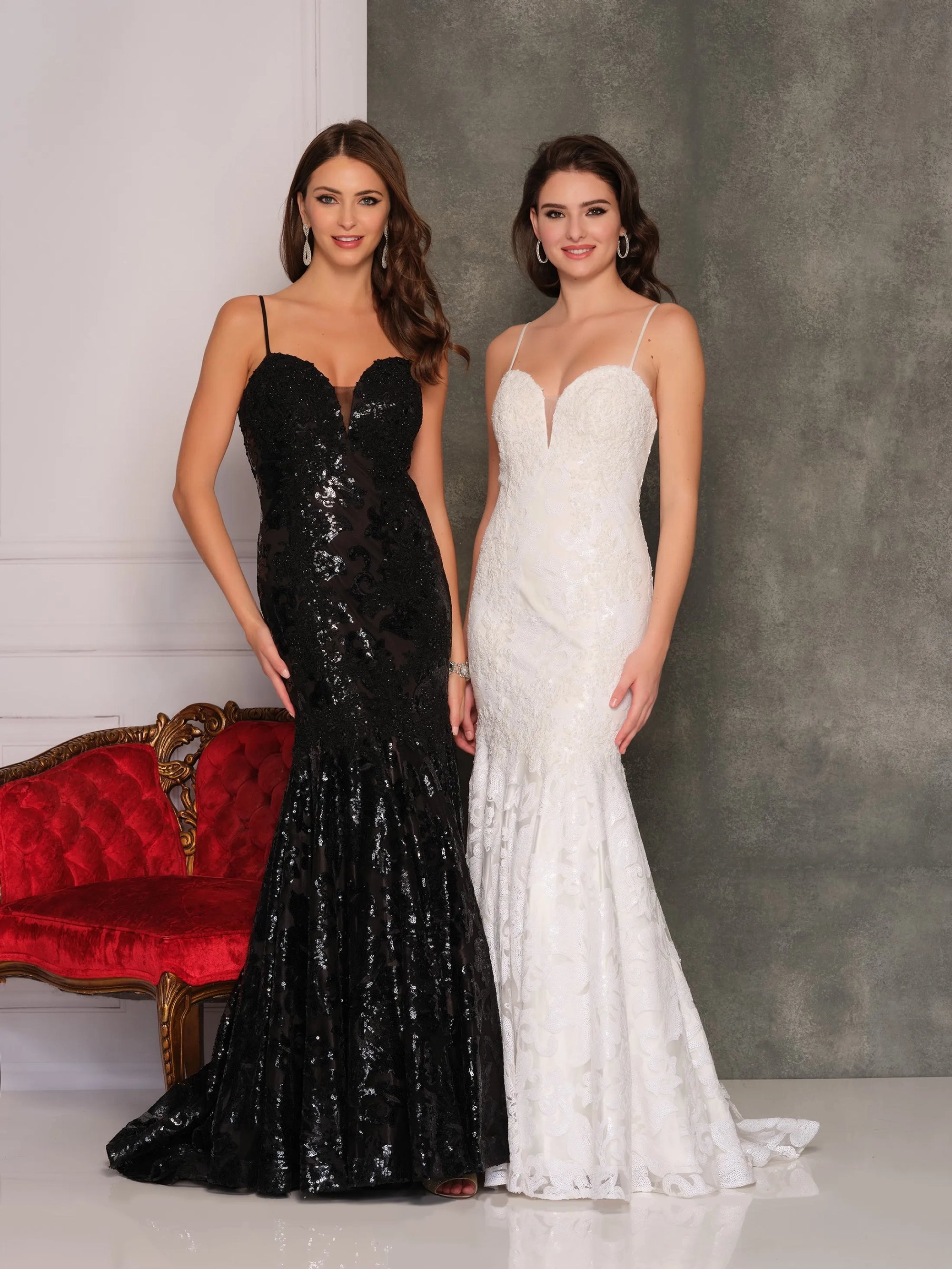 cocktail dresses with beaded bodices for sparkle --Long Evening Dress by Dave and Johnny 6768