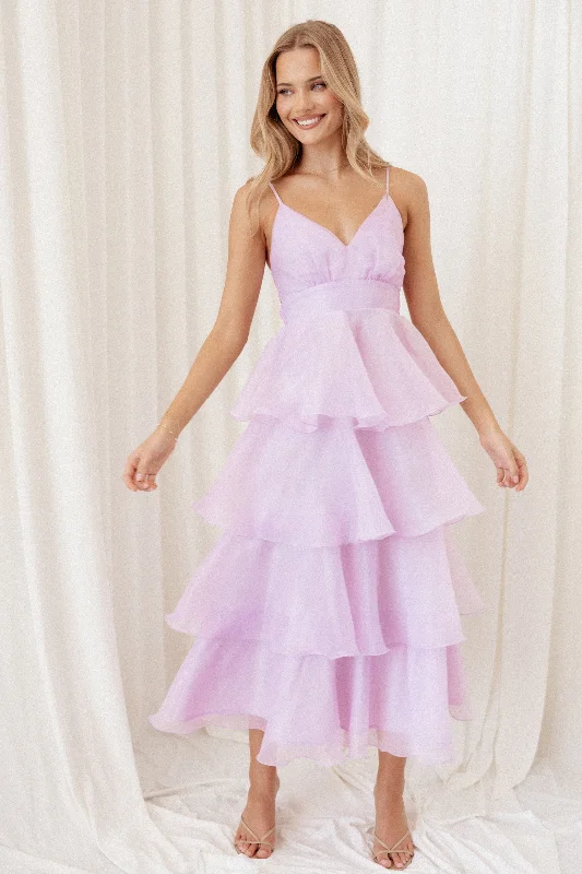 formal dresses with embroidered beadwork for luxury appeal --Winslet Maxi Dress - Lilac