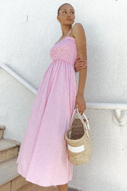 cocktail dresses with off-shoulder necklines for feminine charm --Nigella Maxi Dress - Pink