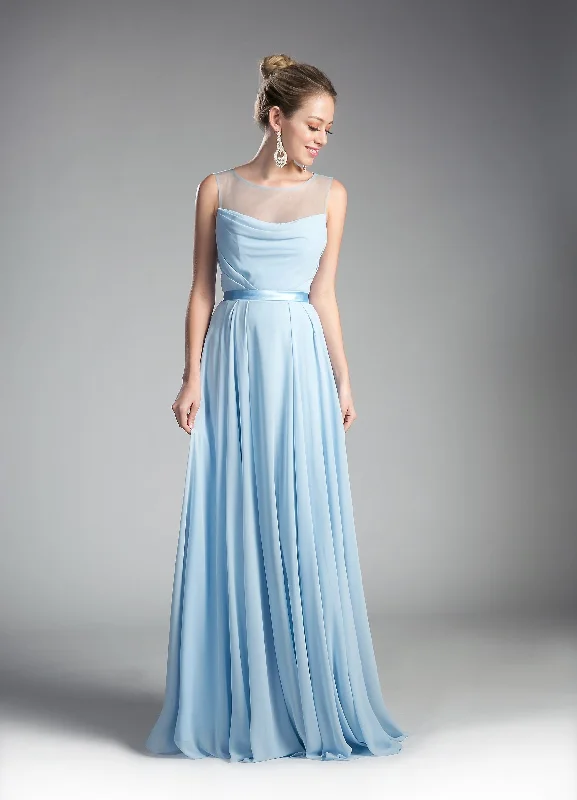 Best wedding guest dresses for a formal evening affair -Long Illusion Sleeveless Dress by Cinderella Divine CJ236