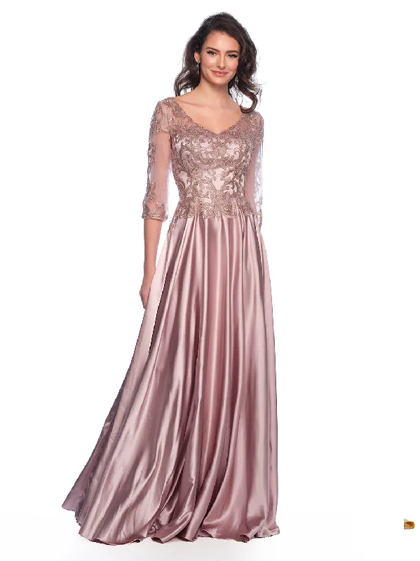 Wedding guest dresses for spring and summer with floral patterns -Long Evening Dress by Dave and Johnny 11362