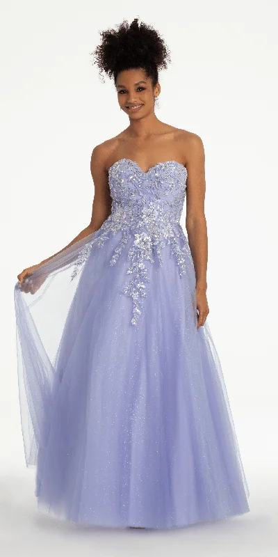 formal dresses for maternity with stretchy waistbands --3D Embroidered Sweetheart Glitter Ballgown
