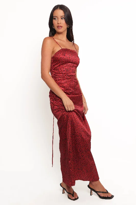 Wedding guest dresses with fitted bodices for a flattering fit -Enid Midi Dress - Red