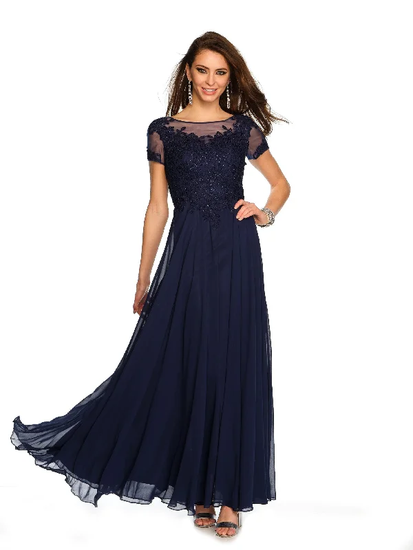Classic wrap wedding guest dresses for all occasions -Long Evening Dress by Dave and Johnny A10595