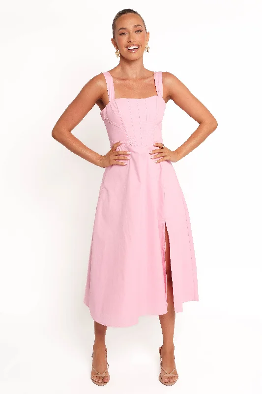 Elegant wedding guest dresses for destination weddings in the mountainsCosima Midi Dress - Pink