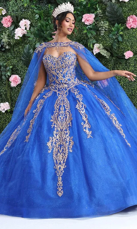 May Queen LK230 - Cape Applique Ballgown