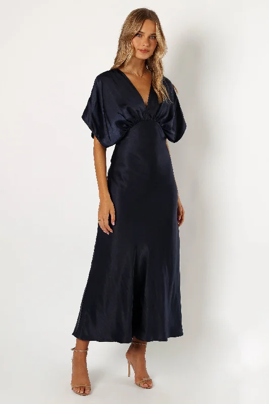 formal dresses with satin fabric for smooth texture --Ricki Maxi Dress - Midnight Indigo