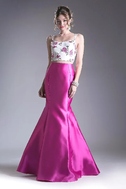 Wedding guest dresses for formal and stylish events -Floral Applique 2 Piece Mermaid Dress by Cinderella Divine KC1737