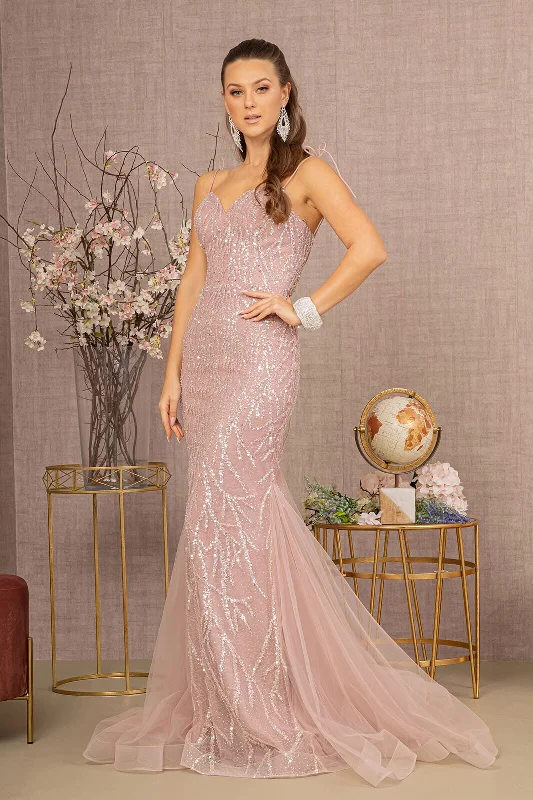 black cocktail dresses with lace details for formal dinners --Embellished Sweetheart Mermaid Dress by GLS Gloria GL3121