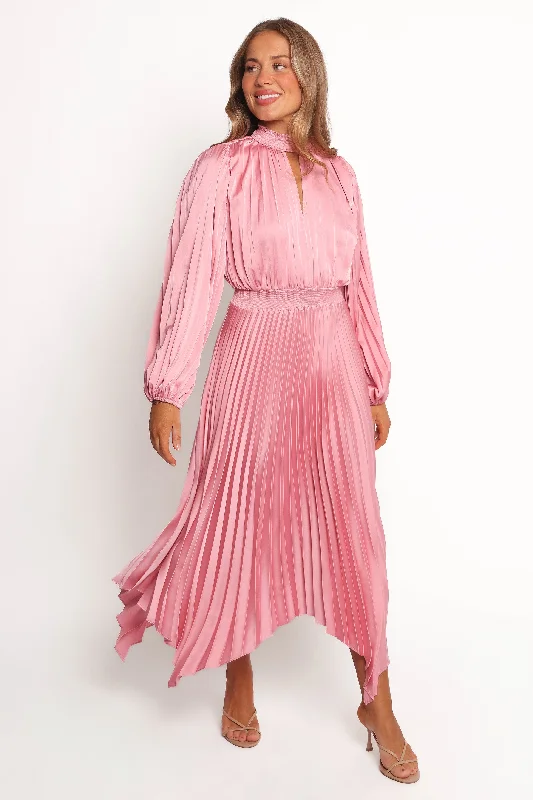formal dresses for cocktail parties with fitted silhouettes --Eloise Dress - Light Pink
