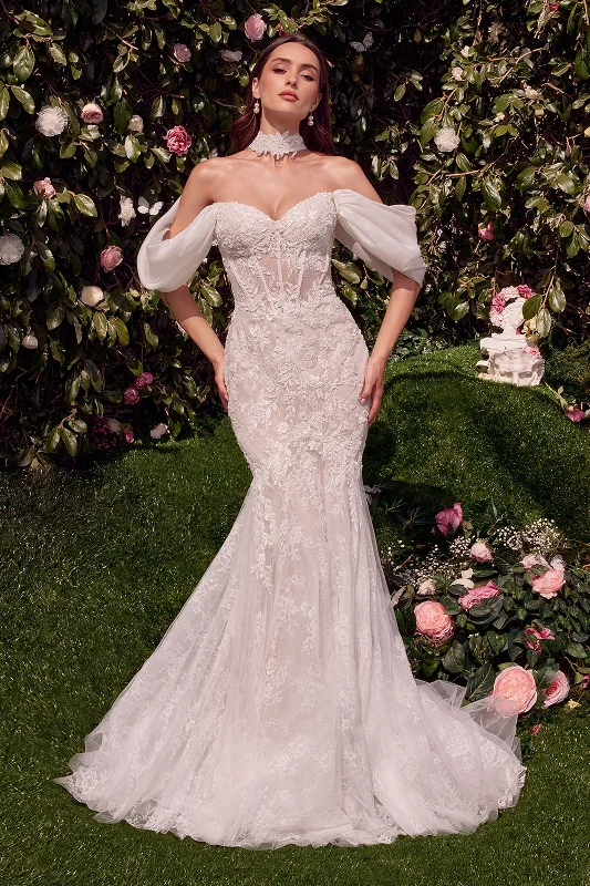 Sophisticated wedding guest dresses for formal ceremonies -Lace Corset Mermaid Bridal Gown by Ladivine WL031