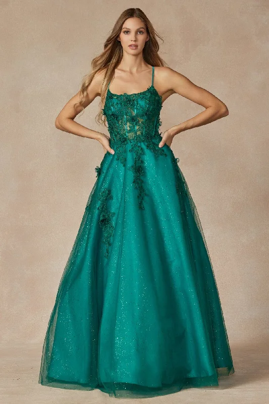 cocktail dresses with off-shoulder necklines for feminine charm --3D Floral Sleeveless Corset Gown by Juliet 285