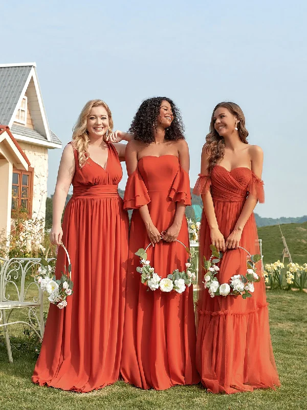Colorful floral dresses for spring cocktail parties -Double V-Neck Elegant Maxi Long Wholesale Evening Dresses