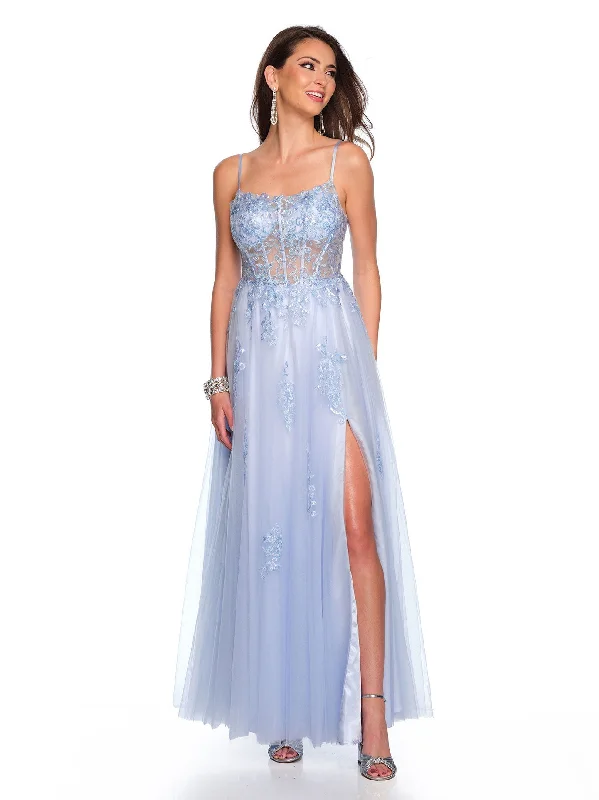 cocktail dresses with ruffles for spring garden parties --Long Evening Dress by Dave and Johnny 11614