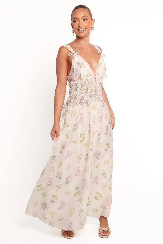 Plus size cocktail party dresses for weddings -Reverie Maxi Dress - Purple Ditsy Floral