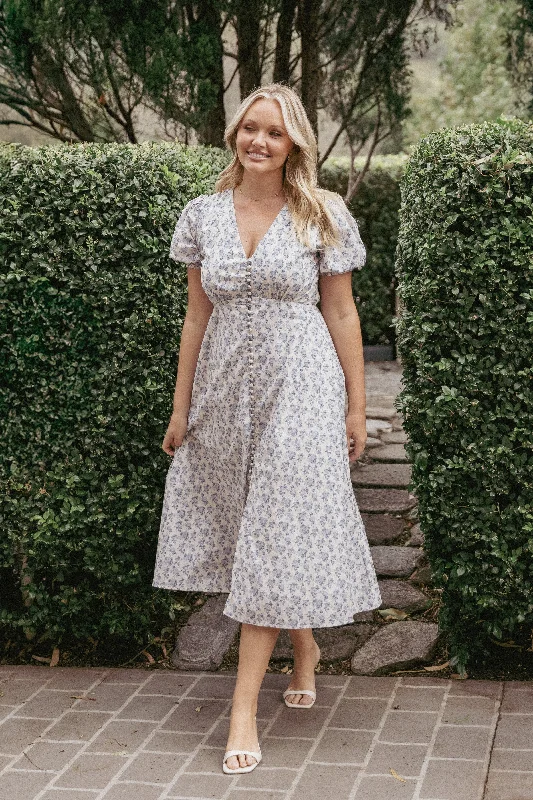 Comfortable spring dresses for school days -Logen Floral Midi Dress - Parisian Bloom Comfortable spring dresses for school days -Logen Floral Midi Dress - Parisian Bloom