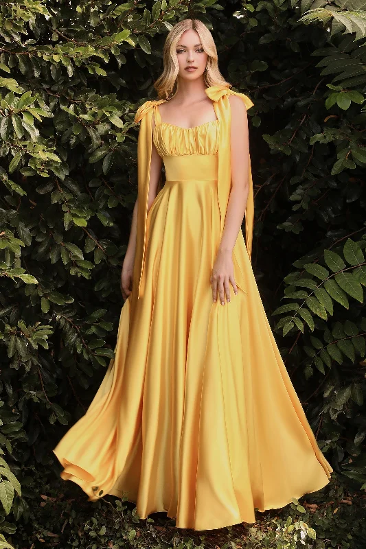 cocktail dresses with chiffon overlays for softness --Sleeveless Satin Gown by Cinderella Divine 7490